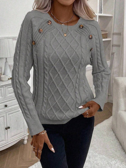 Classic Button Front Knit Sweater