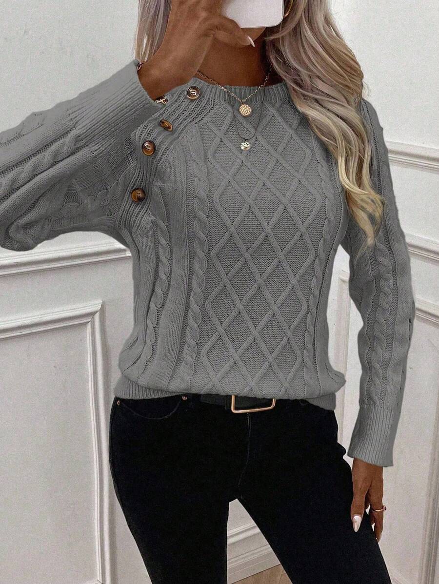 Classic Button Front Knit Sweater