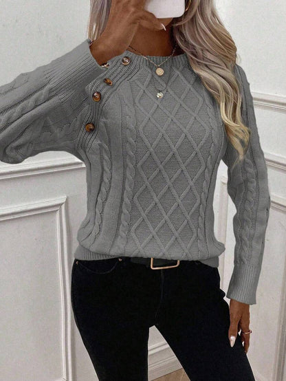 Classic Button Front Knit Sweater