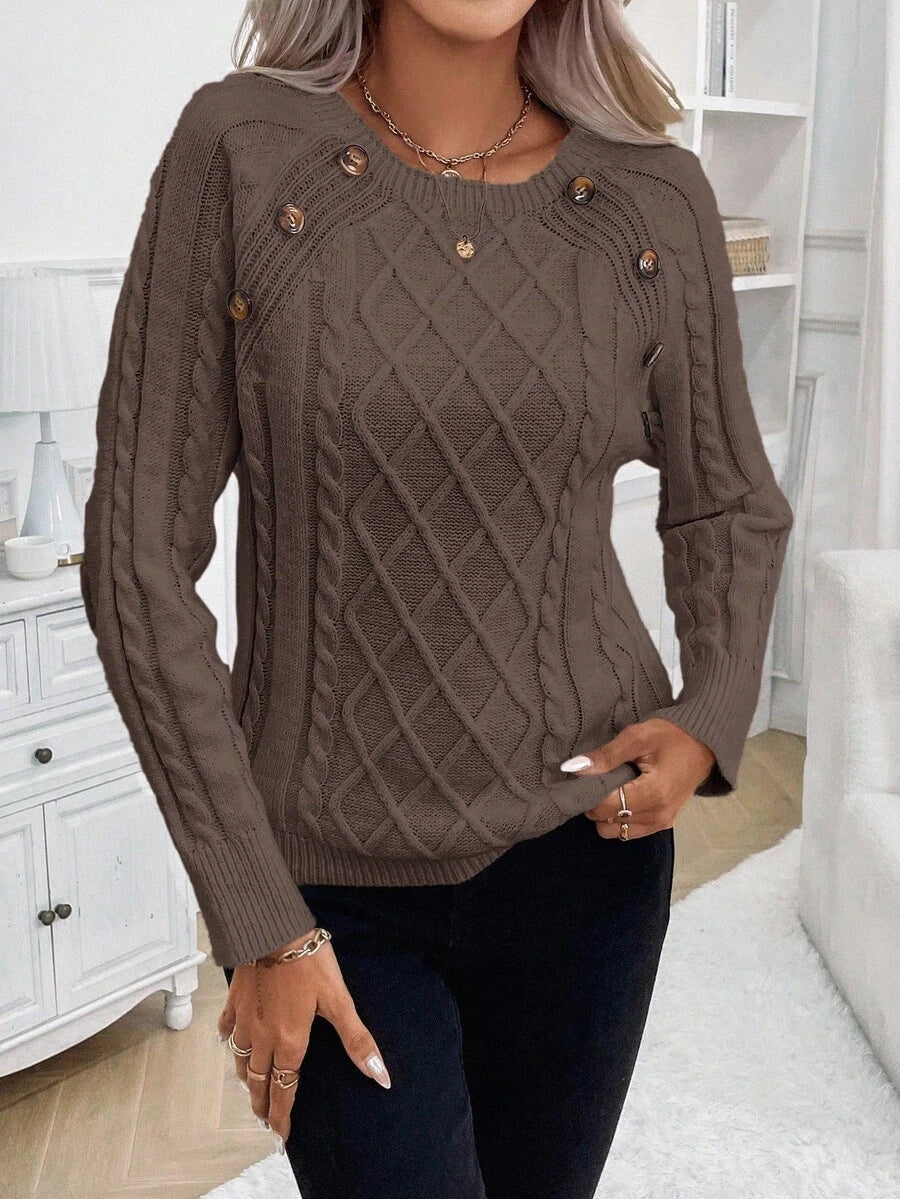 Classic Button Front Knit Sweater