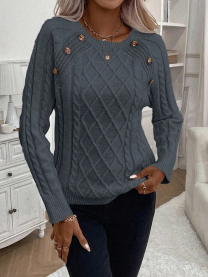 Classic Button Front Knit Sweater