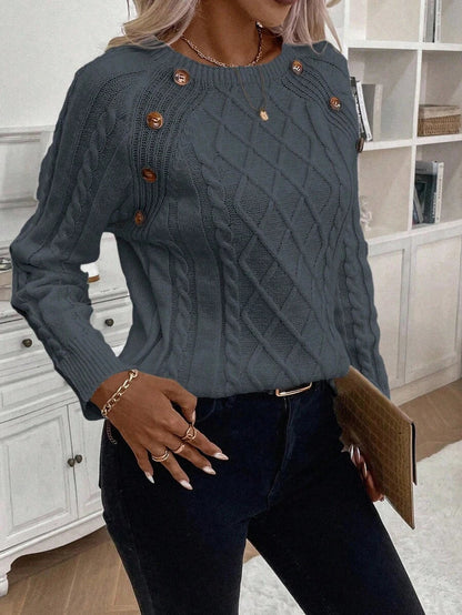 Classic Button Front Knit Sweater