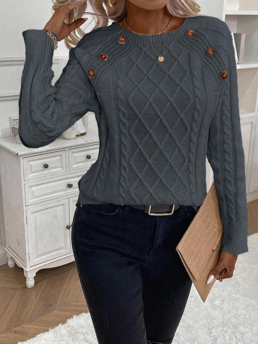 Classic Button Front Knit Sweater