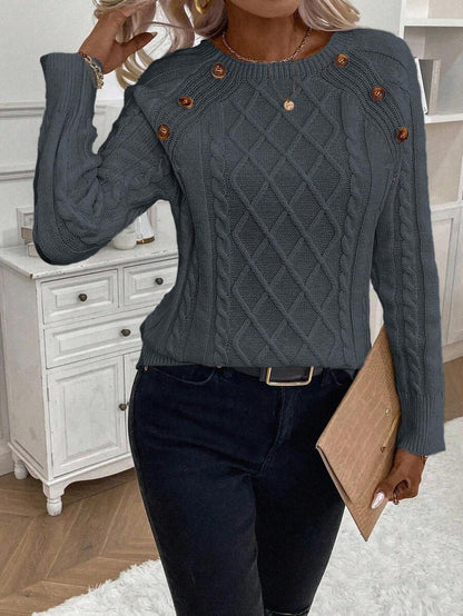 Classic Button Front Knit Sweater