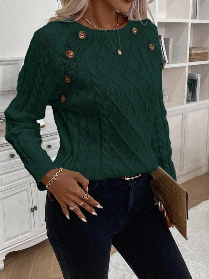 Classic Button Front Knit Sweater