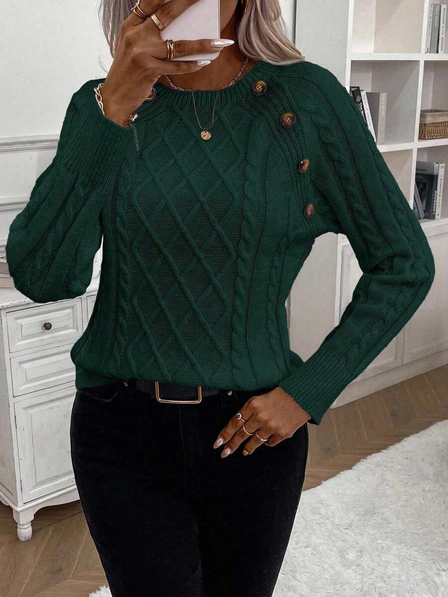 Classic Button Front Knit Sweater