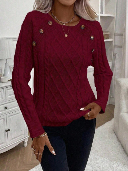 Classic Button Front Knit Sweater