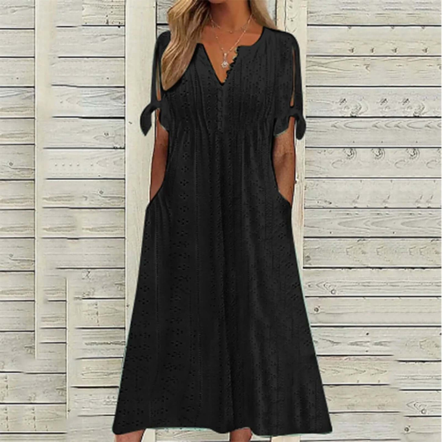 Feminine Floral Knee Length Dress