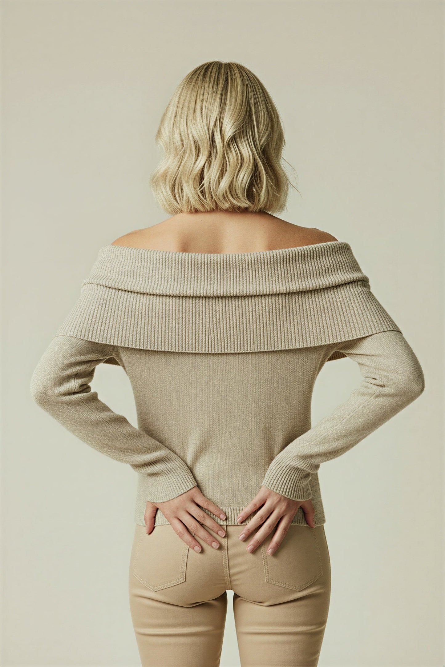 Casual Oversized Cold Shoulder Knit Top