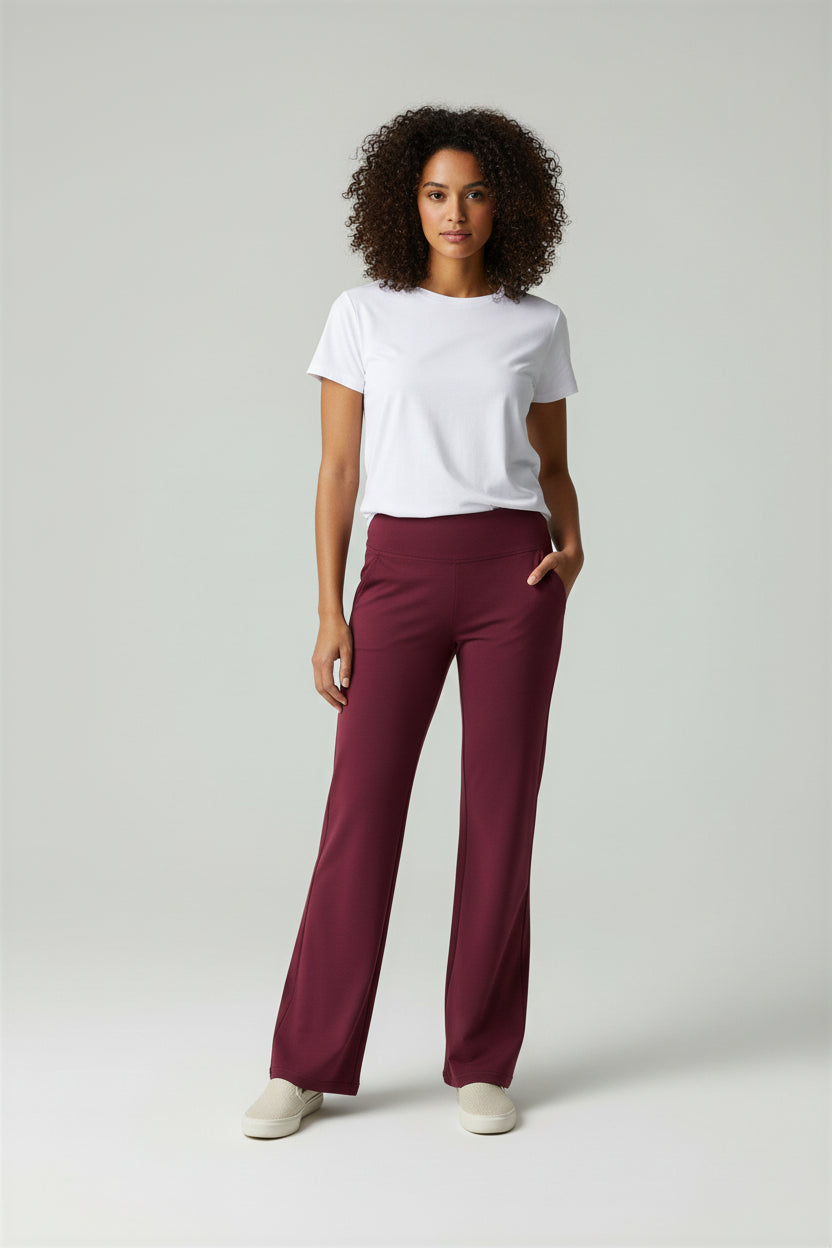 Comfortable Women's Athletic Wide Leg Pants - Luxivelle