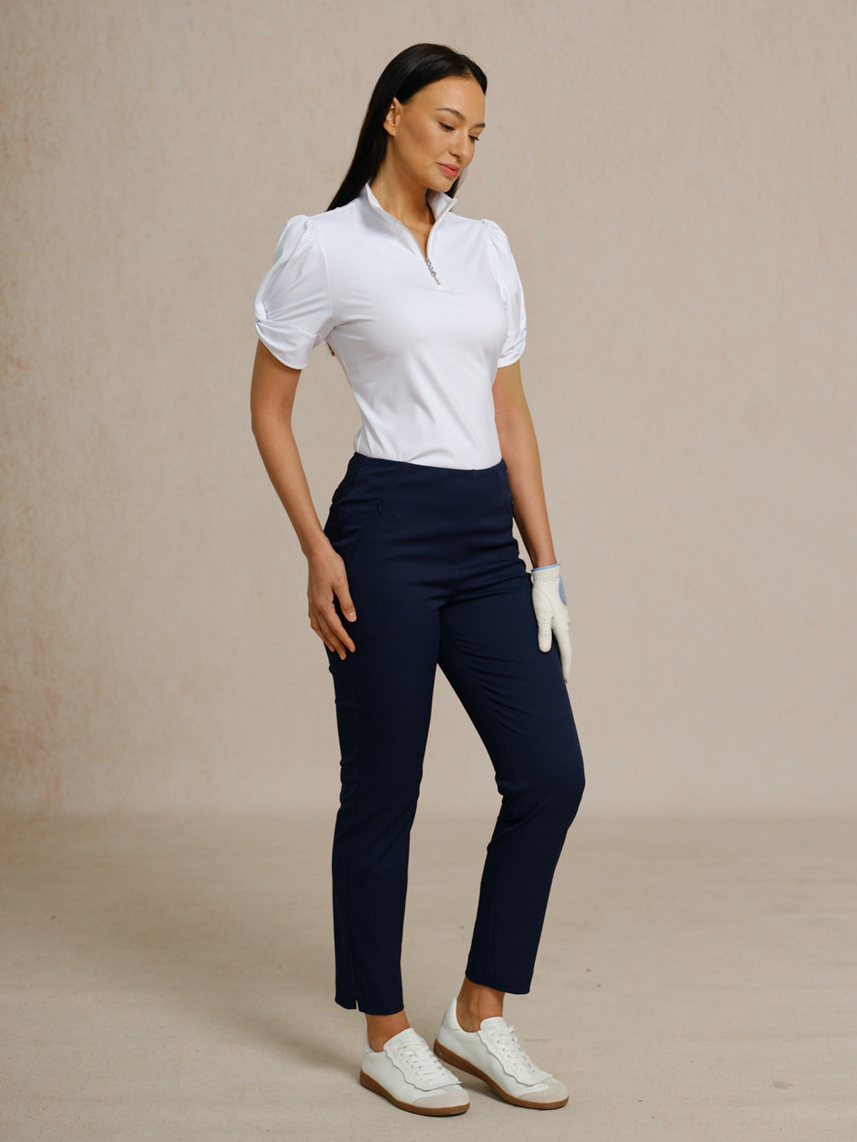 Essential Puff Sleeve Quarter Zip Sun Protection Top