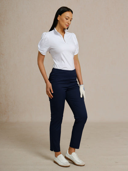 Essential Puff Sleeve Quarter Zip Sun Protection Top