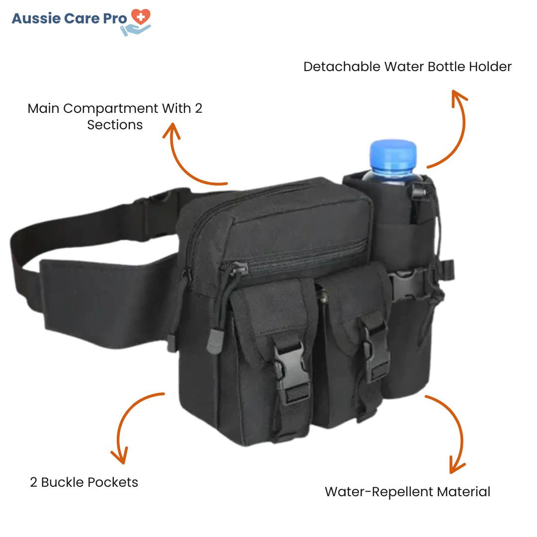 Waterproof Hiking Hip Pack with Water Bottle Holder