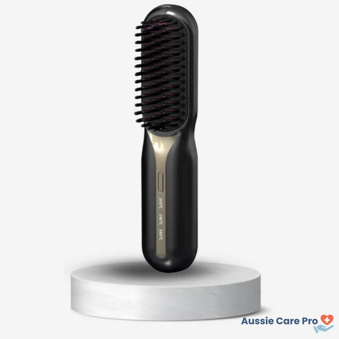 Compact Travel Hair Straightener Brush - Luxivelle