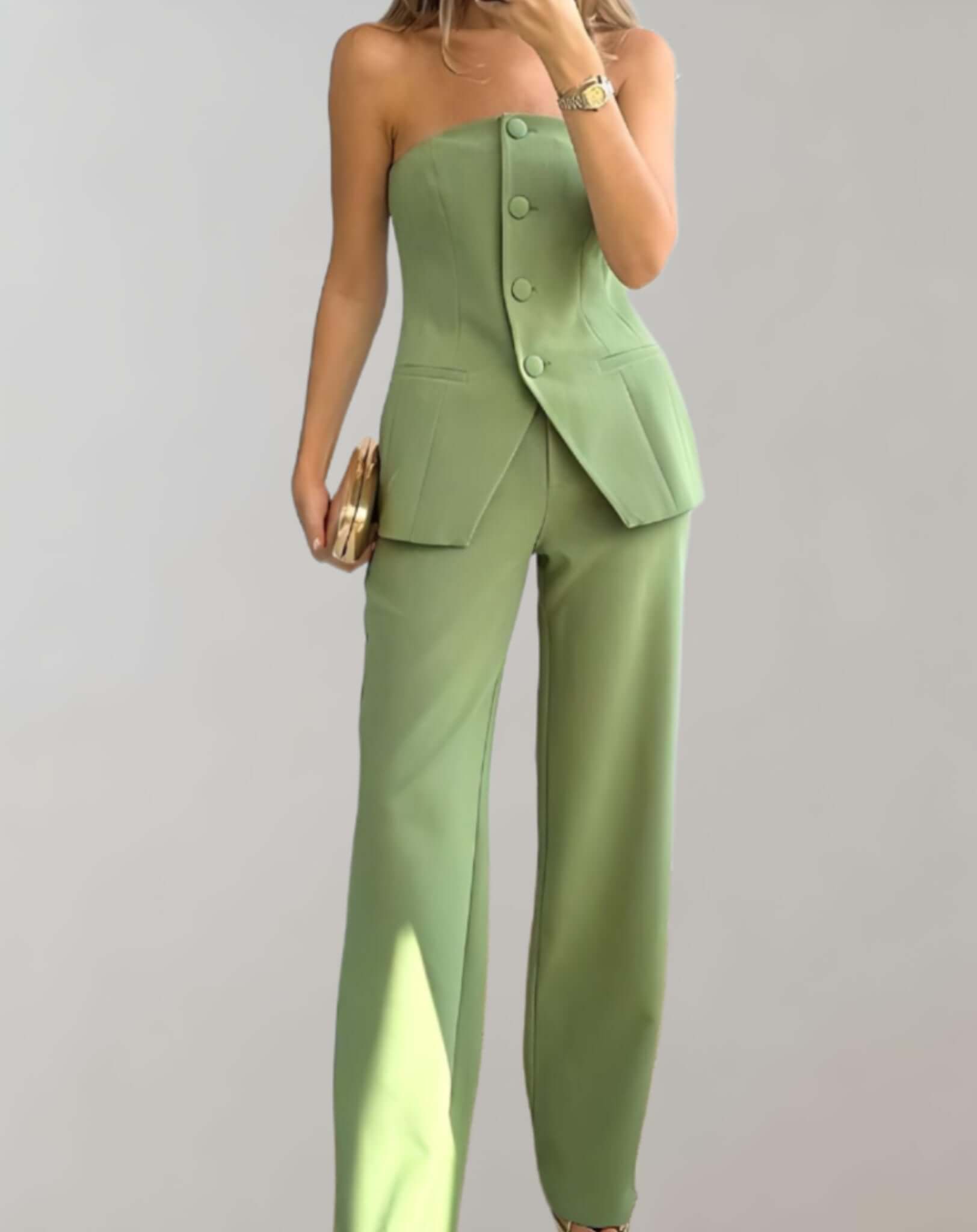 Ladies' Chic Suit Set - Cropped Top & Mini Skirt - Luxivelle