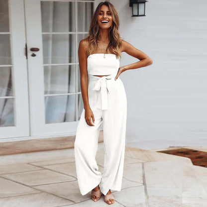 Sleeveless Summer Jumpsuit with Stretchy Waist