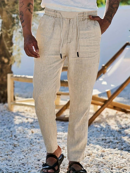 Comfortable Loose Fit Linen Trousers for Men