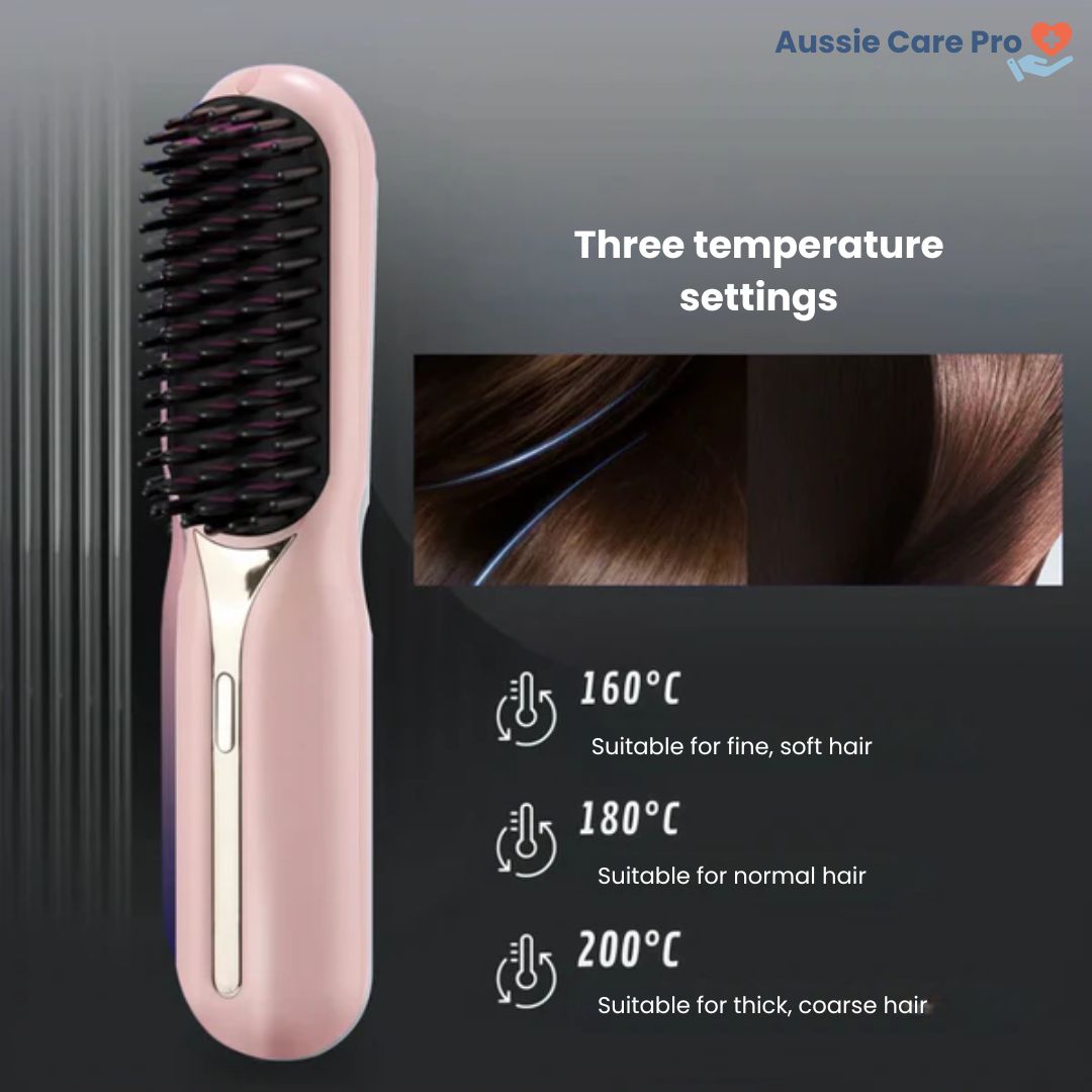Compact Travel Hair Straightener Brush