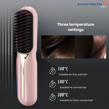 Compact Travel Hair Straightener Brush