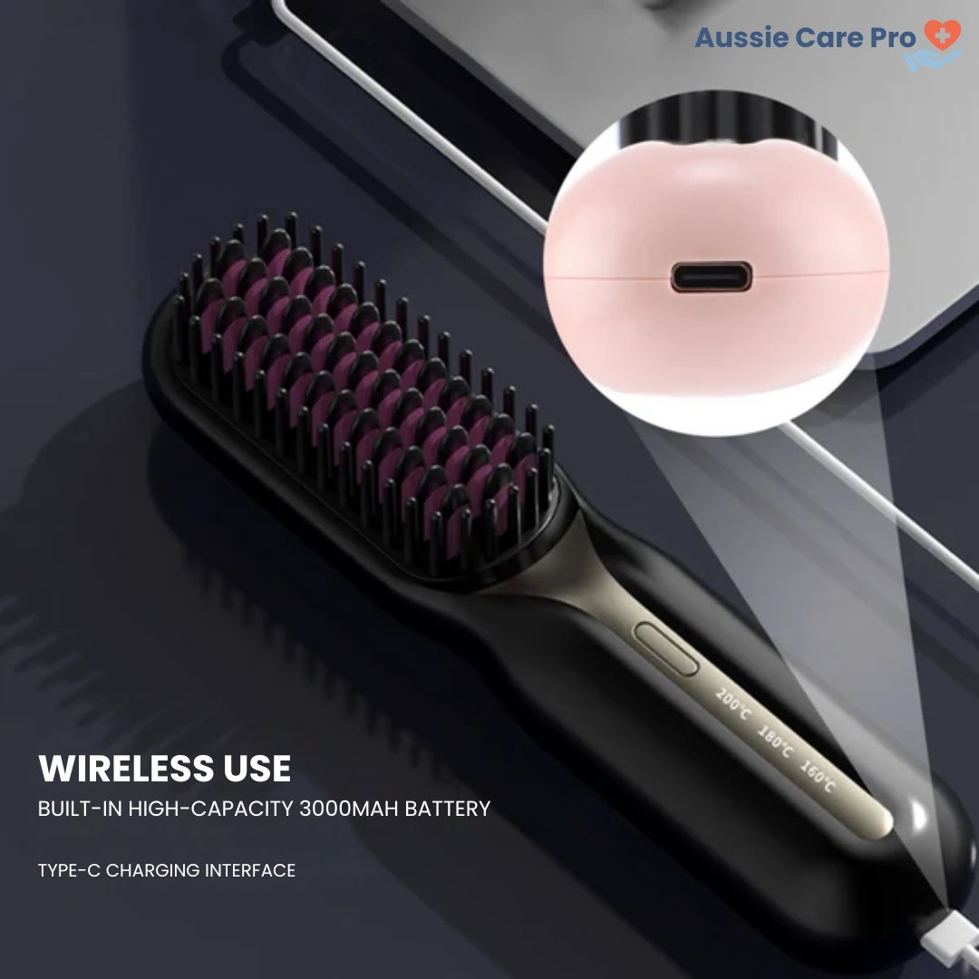 Compact Travel Hair Straightener Brush