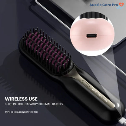 Compact Travel Hair Straightener Brush