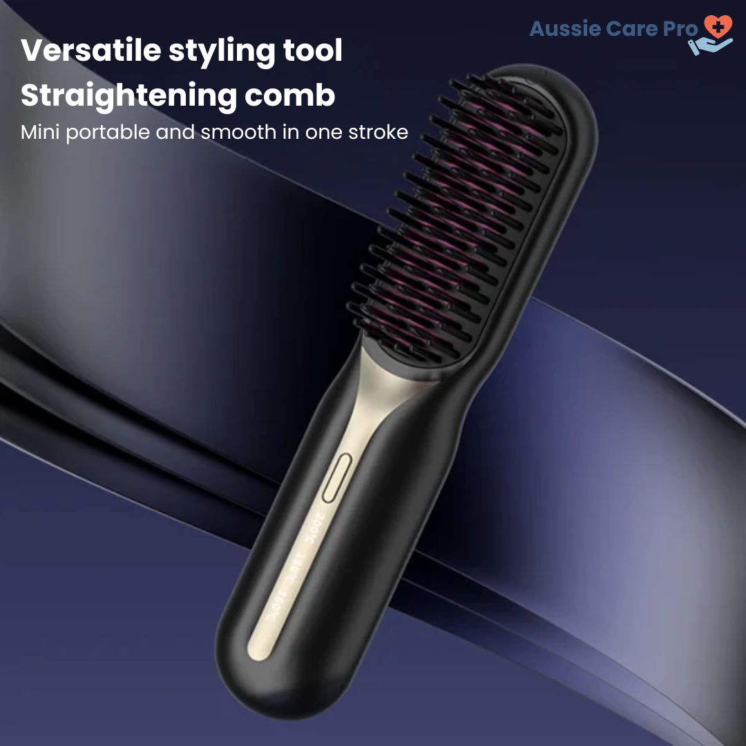 Compact Travel Hair Straightener Brush