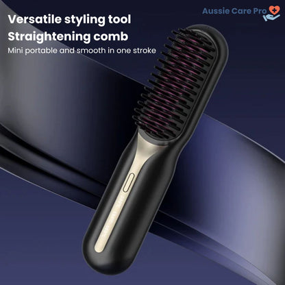 Compact Travel Hair Straightener Brush
