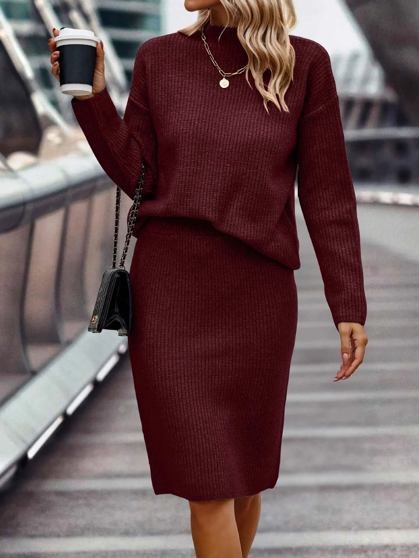 Ladies Cozy 2pc Knit Outfit