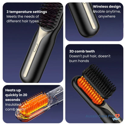 Compact Travel Hair Straightener Brush