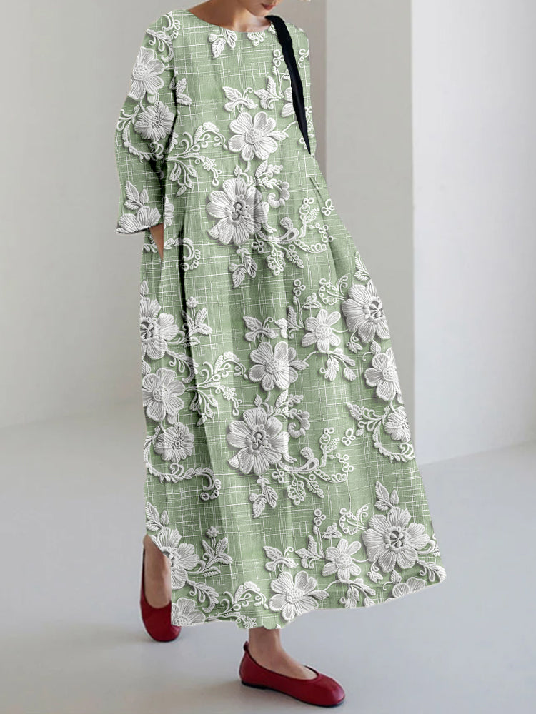 Anovia Floral Maxi Dress with Sleeves | Printed Maxi Dress for Women 3