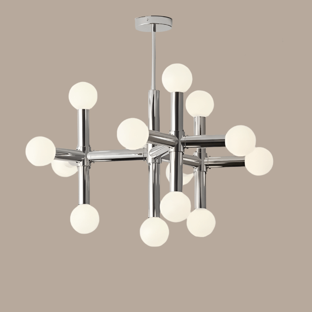 Luxury Chrome Crystal Pendant Light, 80cm Diameter