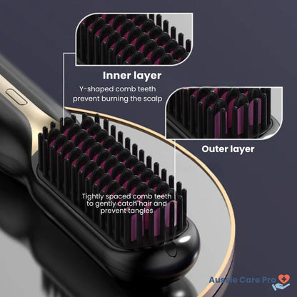 Compact Travel Hair Straightener Brush