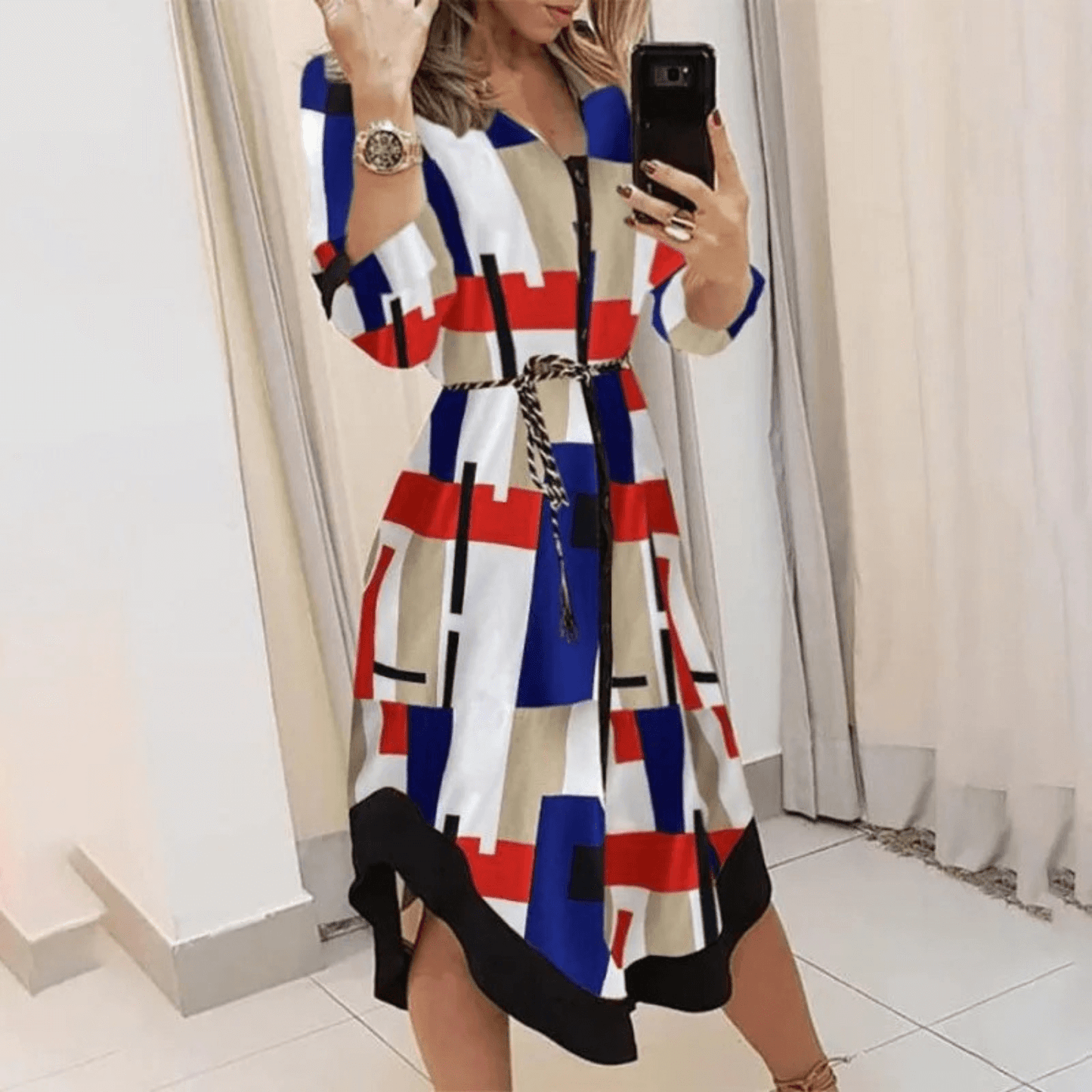 Ladies' Waist Cinch Wrap Dress