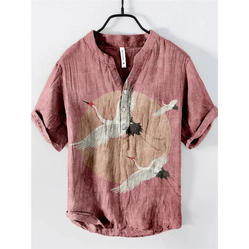 Casual Graphic Printed Short Sleeve Men's Summer Shirt