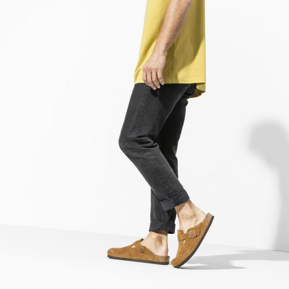 Men's Comfortable Leather Slip On Clogs Summer Shoes