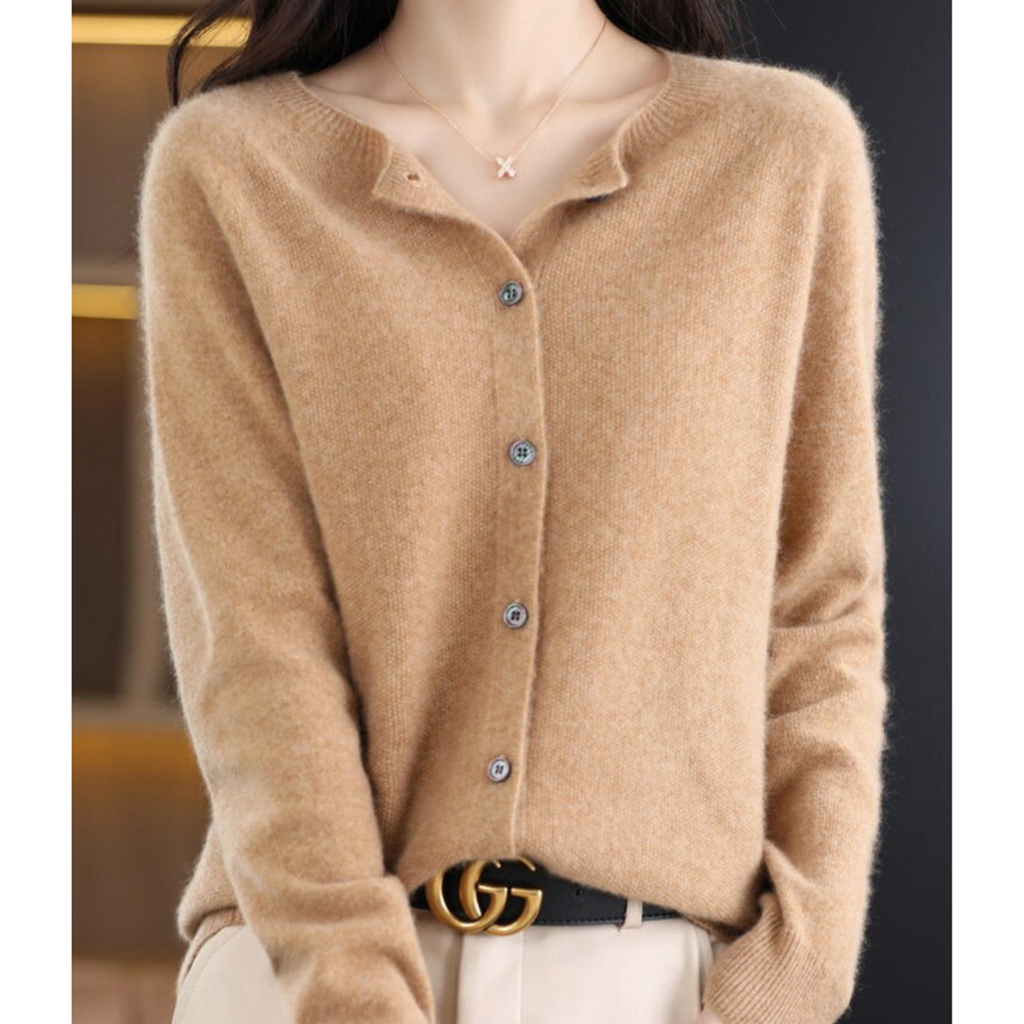 Warm Floral Crew Neck Sweater