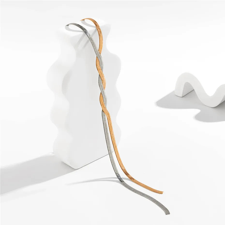 Stylish Snake Chain Adjustable Long Necklace