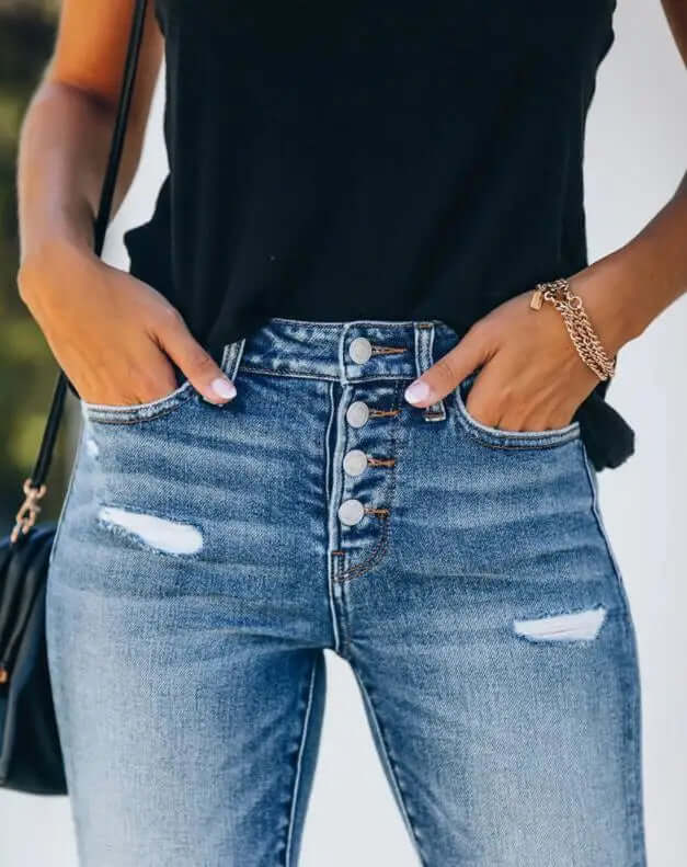 Trendy Skinny Distressed Denim Jeans