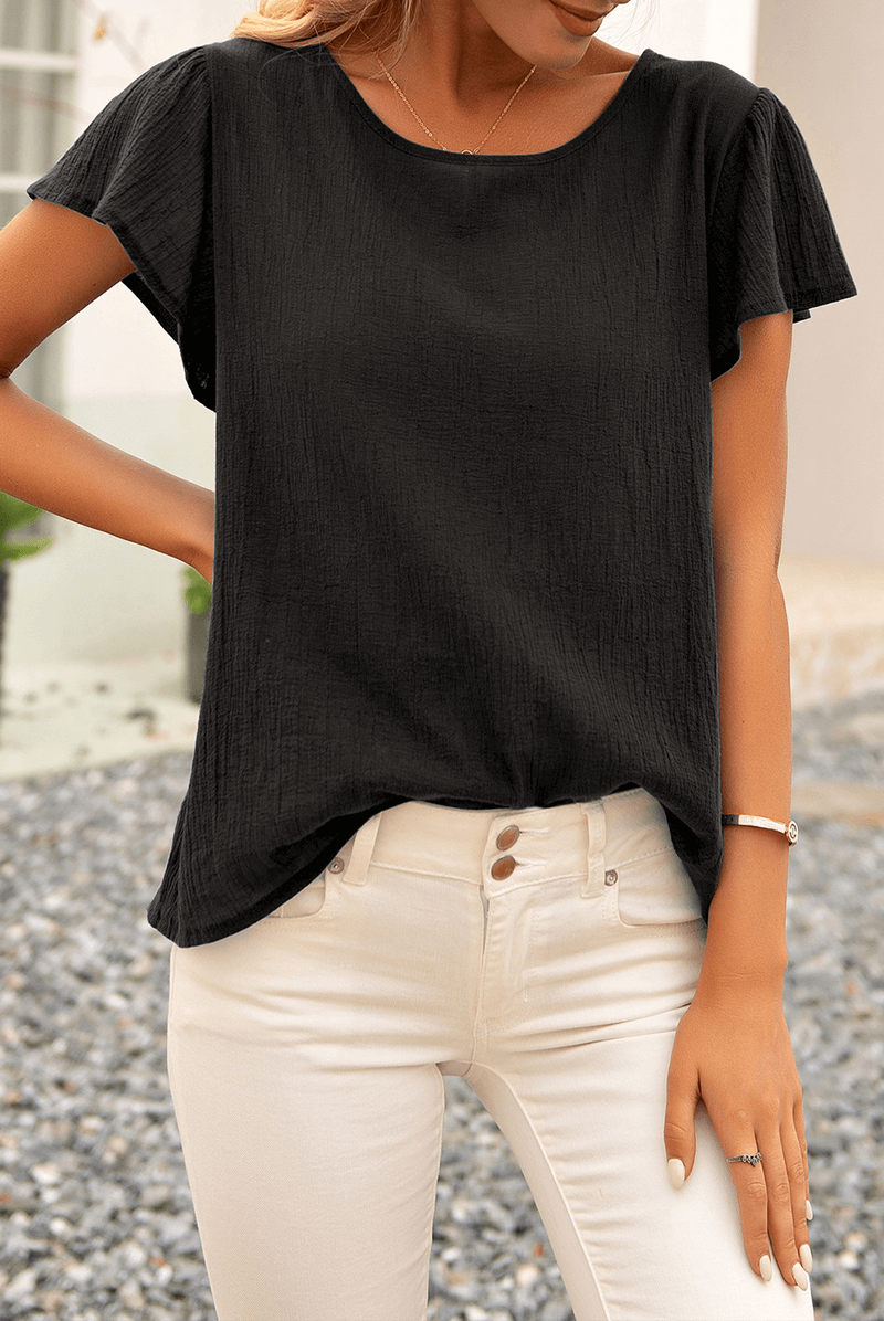 Soft Ruffled Blouse - Loose Fit Women's Top