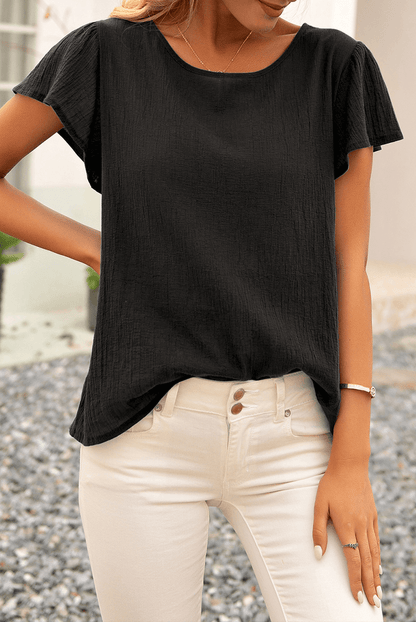 Soft Ruffled Blouse - Loose Fit Women's Top