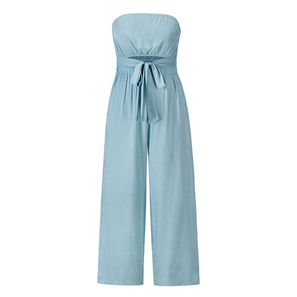 Sleeveless Summer Jumpsuit with Stretchy Waist