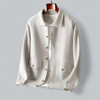 Soft Men's Wool Cardigan Sweater