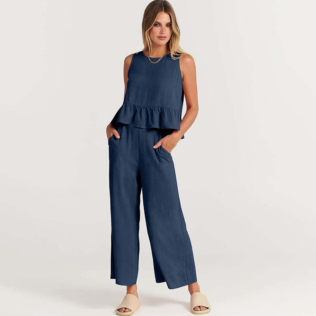 Ladies' Floral Off Shoulder Jumpsuit Set - Luxivelle