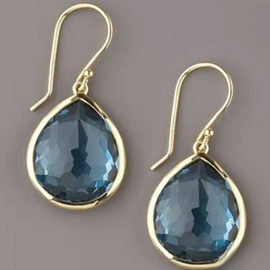 Vintage Navy Dangle Earrings - Luxivelle