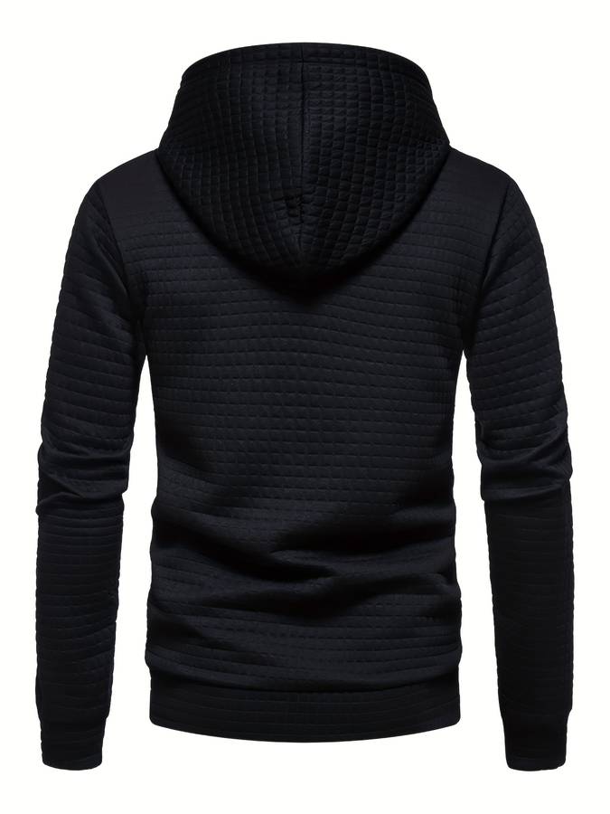 Casual Textured Hooded Sweatshirt for Men