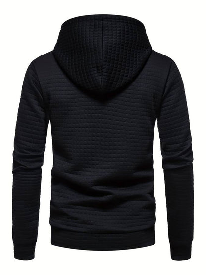 Casual Textured Hooded Sweatshirt for Men