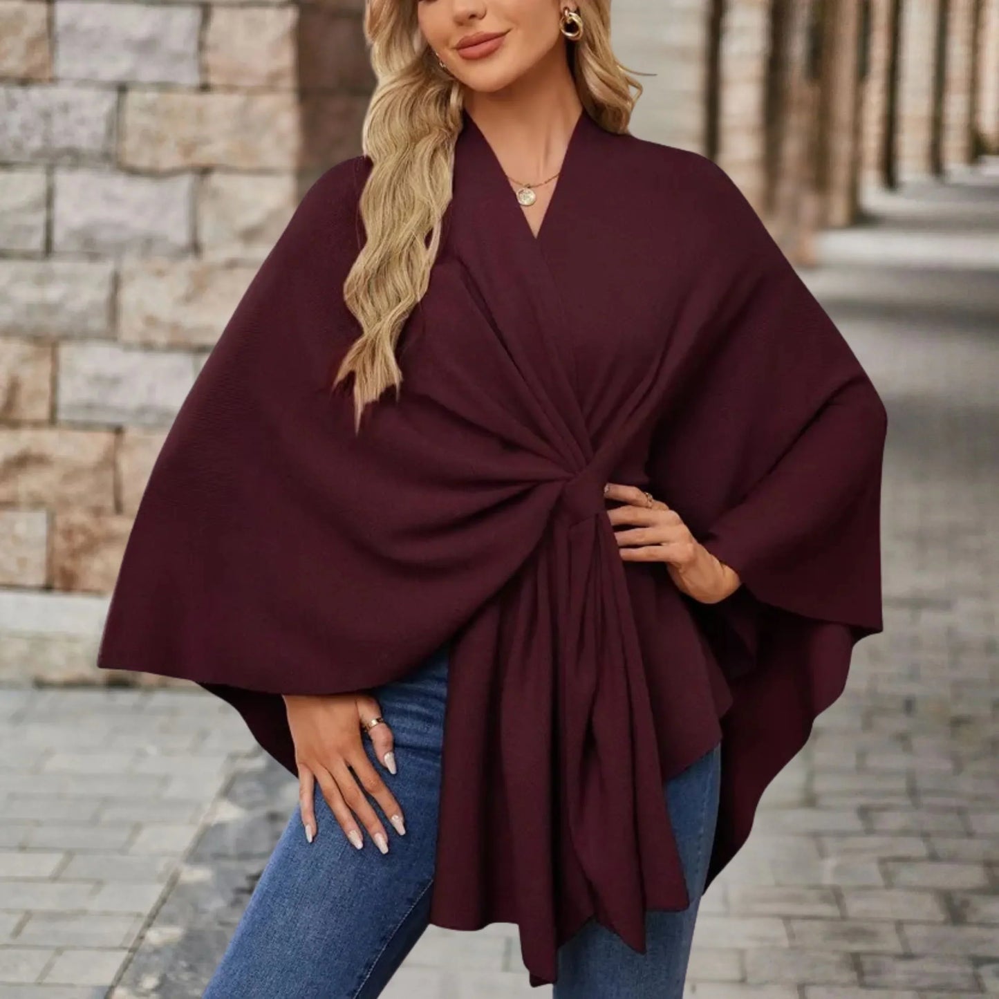 Stylish Women's Wrap Poncho