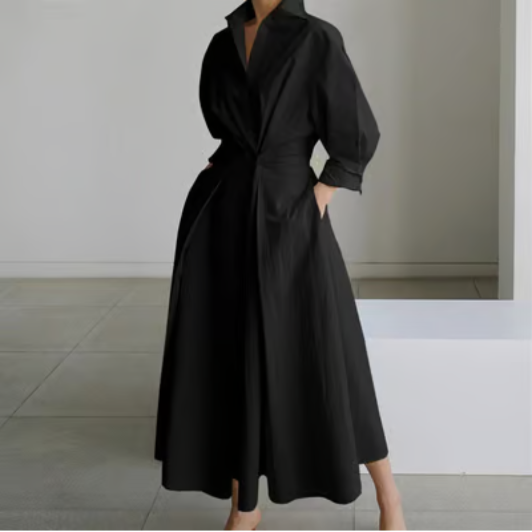 Elegant Long Sleeve Maxi Dress - Luxivelle