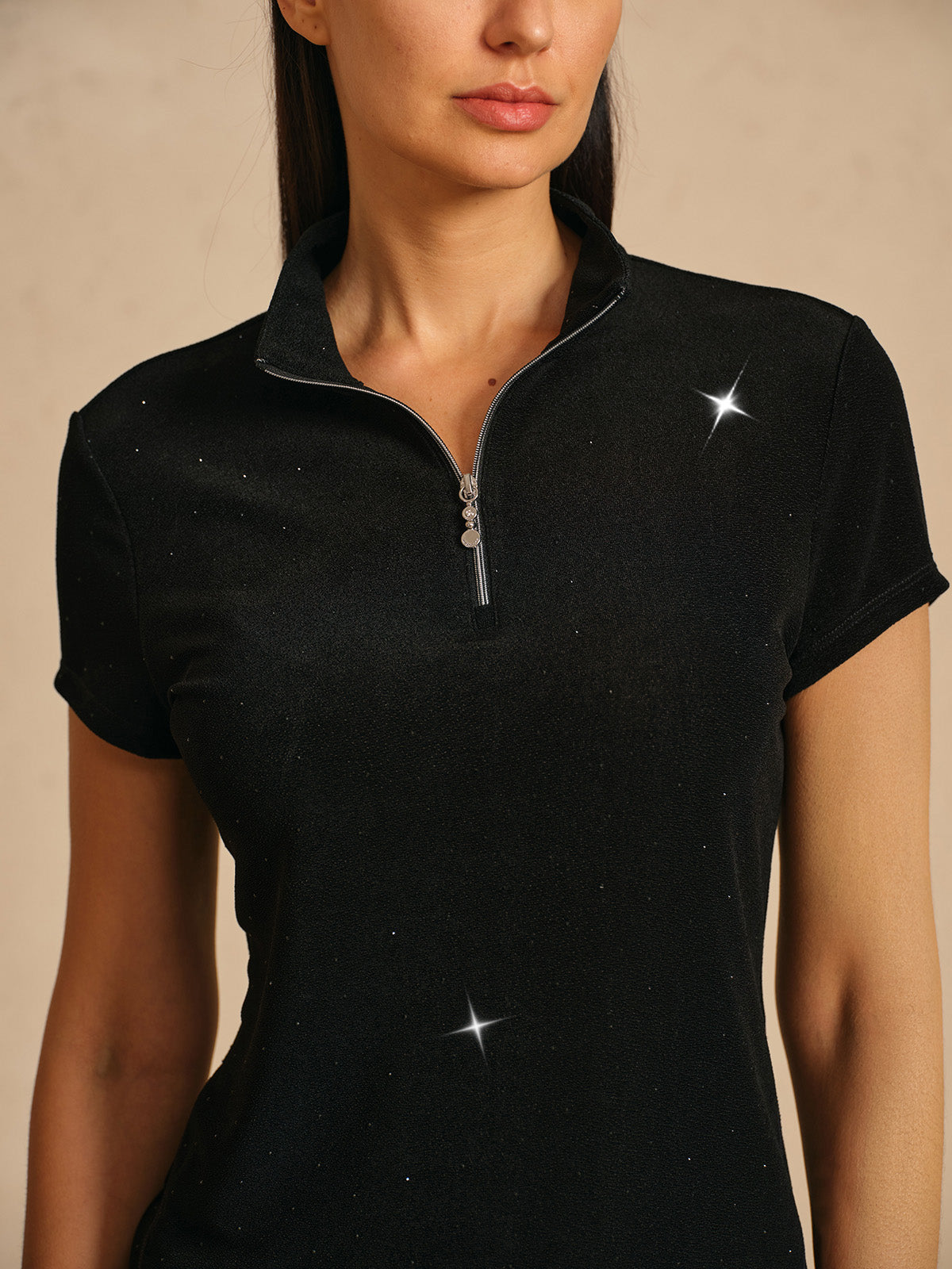 Premium Glitter Short Sleeve Golf Polo Shirt