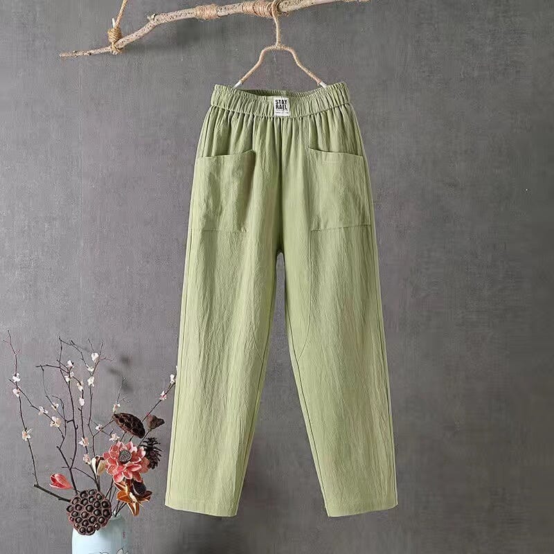 Variant image for Emma White Linen Pants | Women's Casual Trousers-25